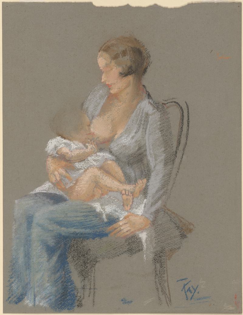 Lady breast feeding