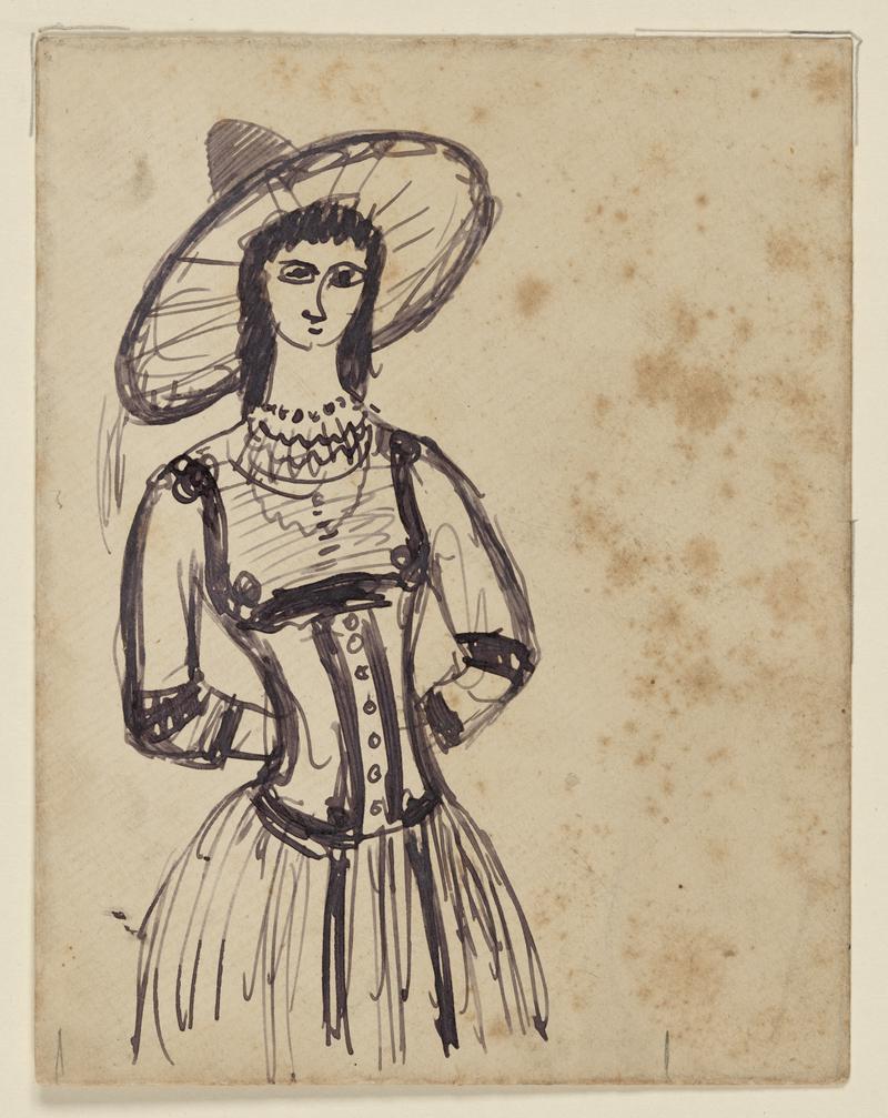 Three Quarter-Length Sketch of a Girl