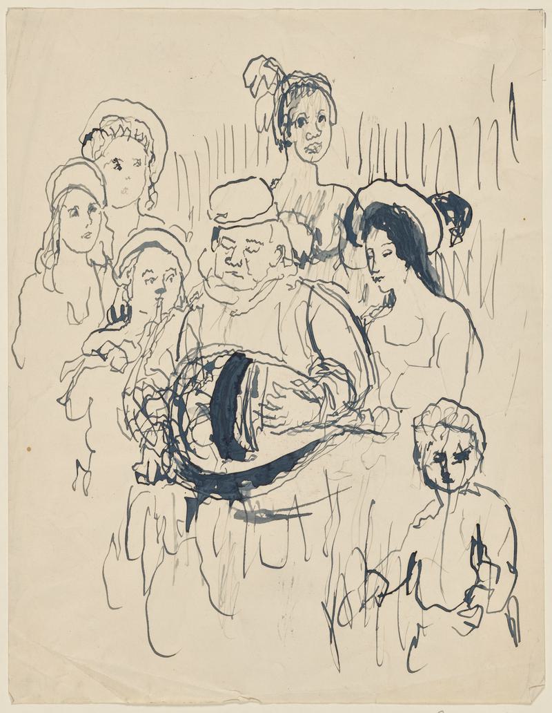 Old Musician surrounded by Female Figures