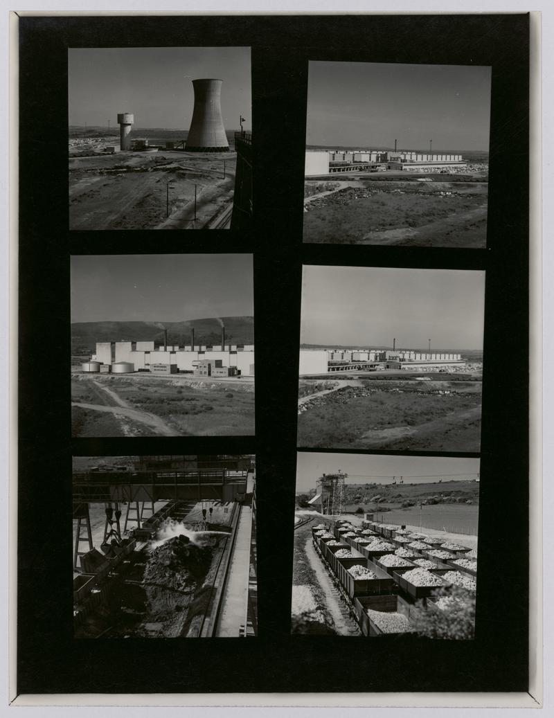 Printed Contact Sheet of Medium Format (60mm x 60mm - 120 Film) Negatives. Photographs of steelworks and South Wales