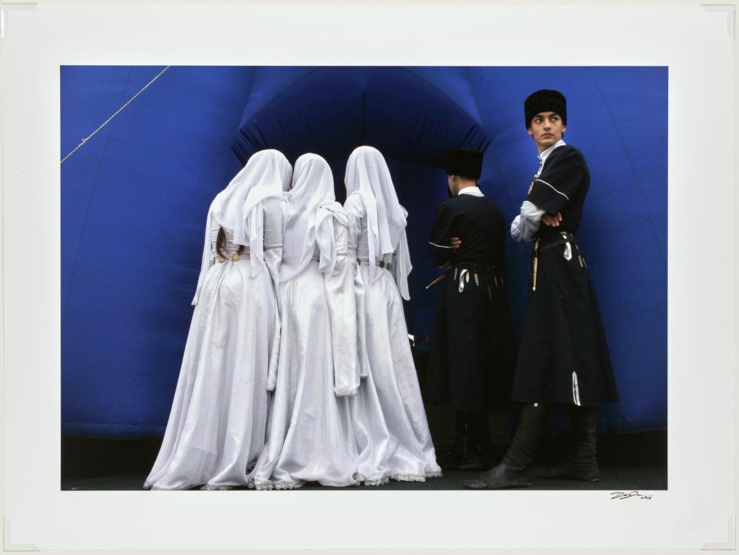 Chechen dancers before a performance in Grozny. Chechnya