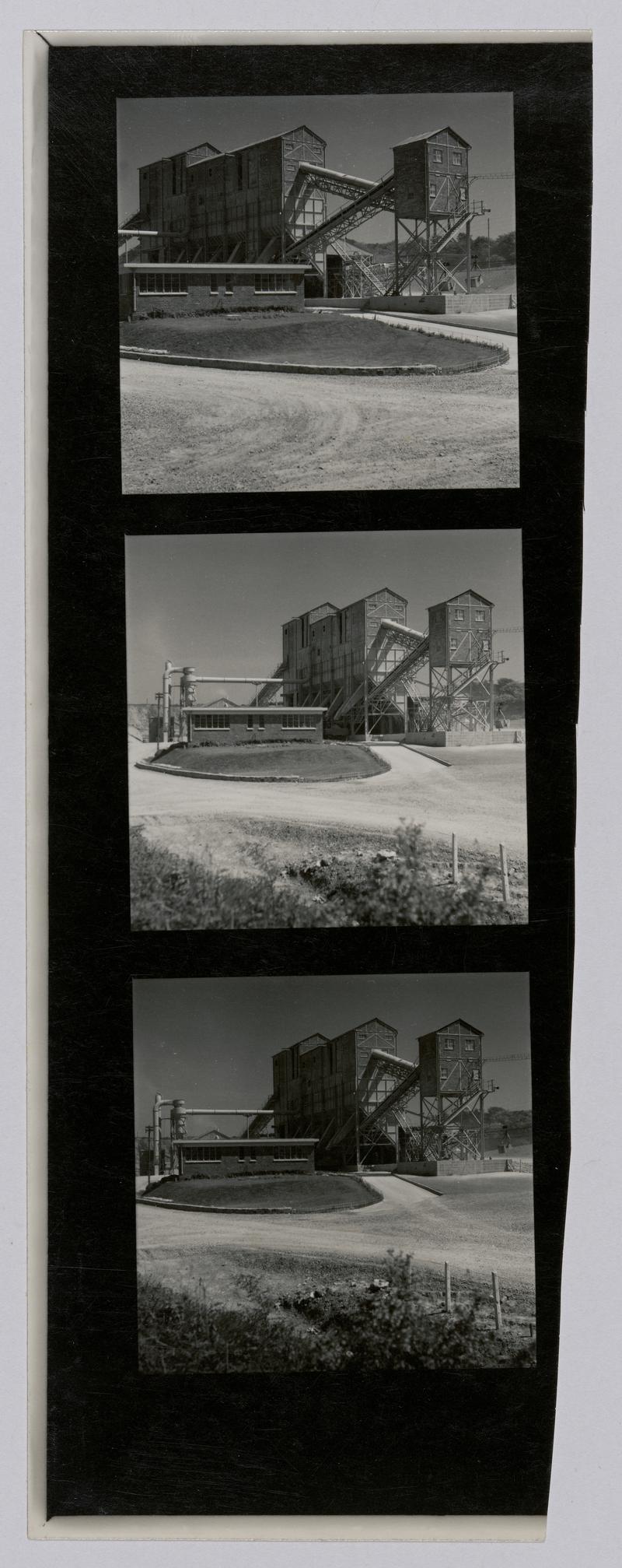 Printed Contact Sheet of Medium Format (60mm x 60mm - 120 Film) Negatives. Photographs of steelworks and South Wales