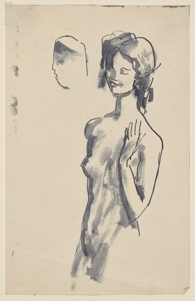 Studies of a Standing Girl and a Head