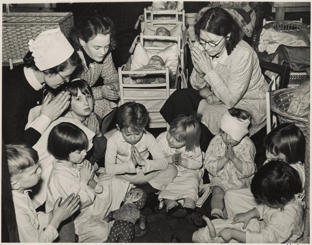 Underground shelter at children&#039;s hospital during a raid