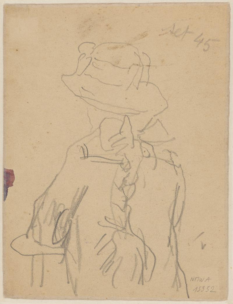 Seated girl in church