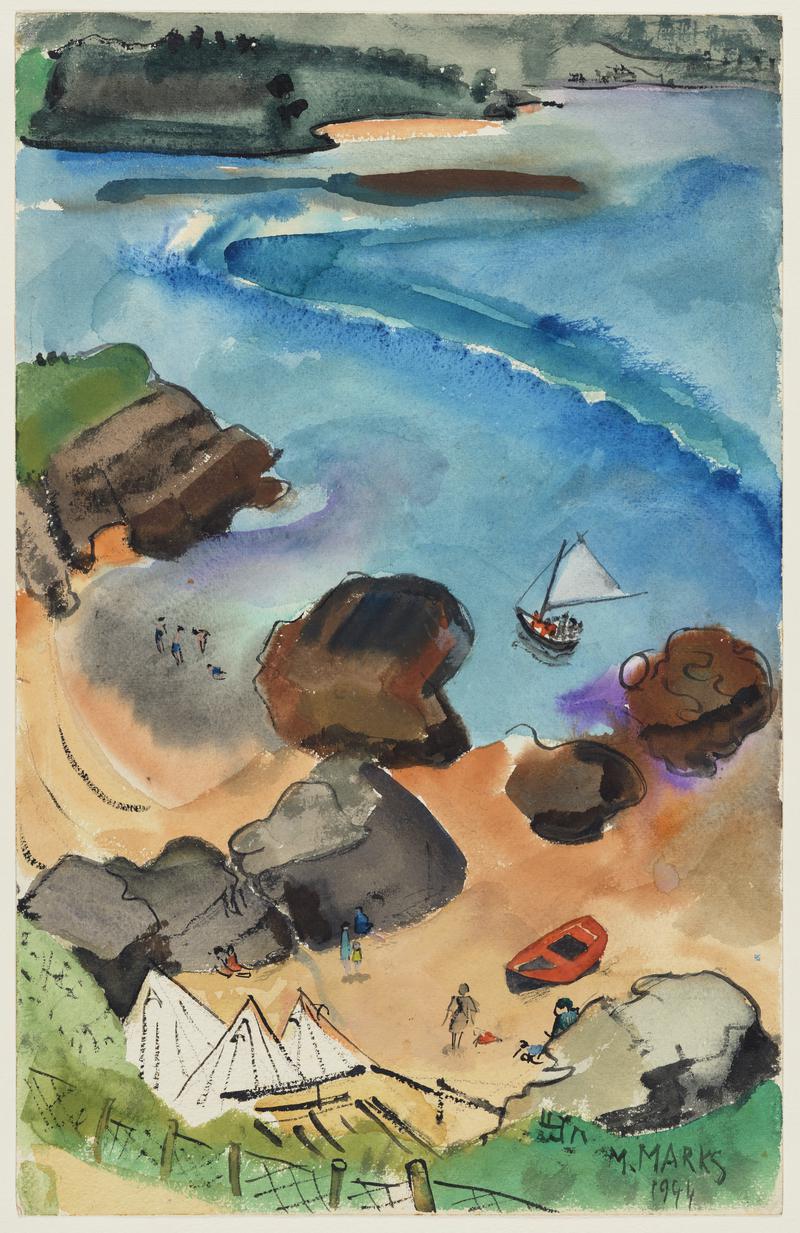 Beach Scene with Tents