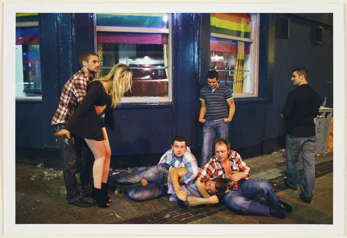 Caroline Street, fight night. From the Series &quot;Cardiff After Dark&quot;