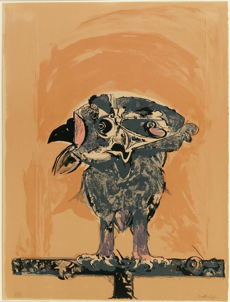 Owl, rose ground