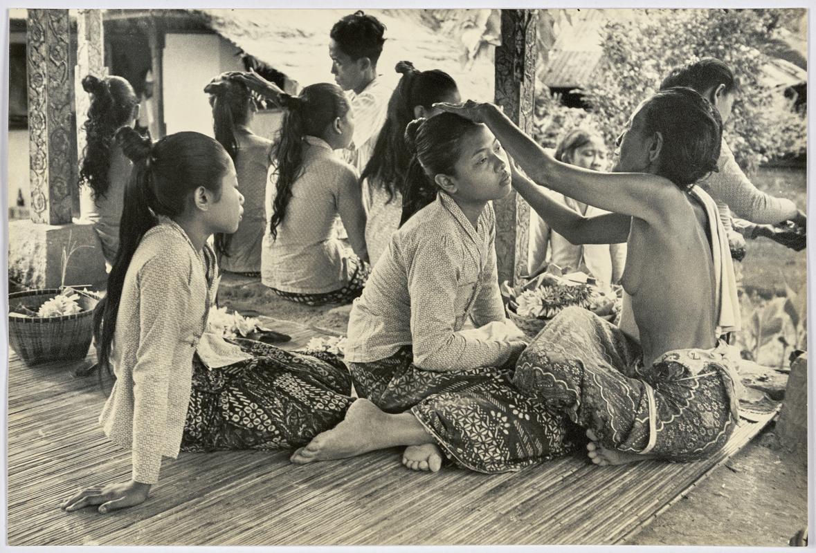 Preparations for the Baris Dance, Ubud, Indonesia