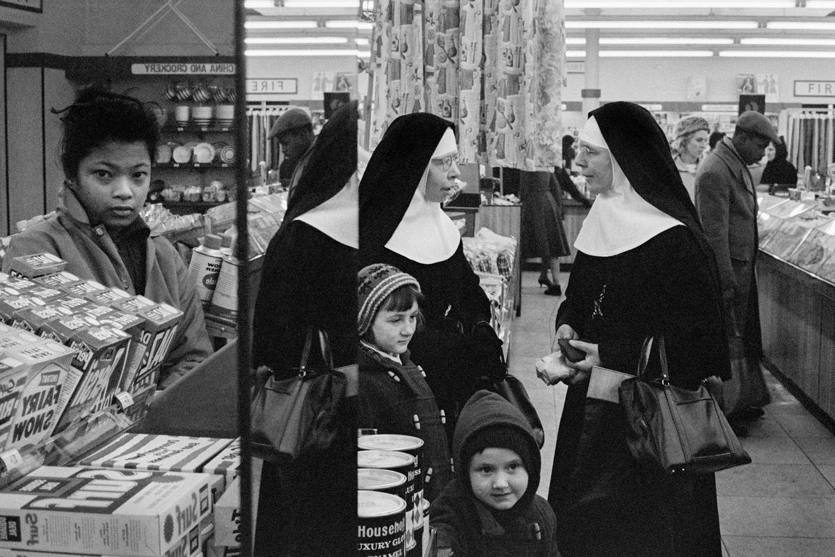 GB. ENGLAND. London, Nottinghill Gate. The Sisters of Mercy are an international community of Roman Catholic women religious vowed to serve people who suffer from poverty, sickness and lack of education. They participate in the life of the surrounding community. In keeping with their mission many sisters engage in teaching, medical care, and community programs. 1963.