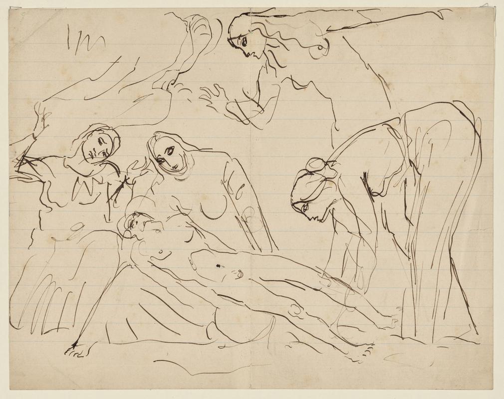 Crucifixion Scene with Mourners