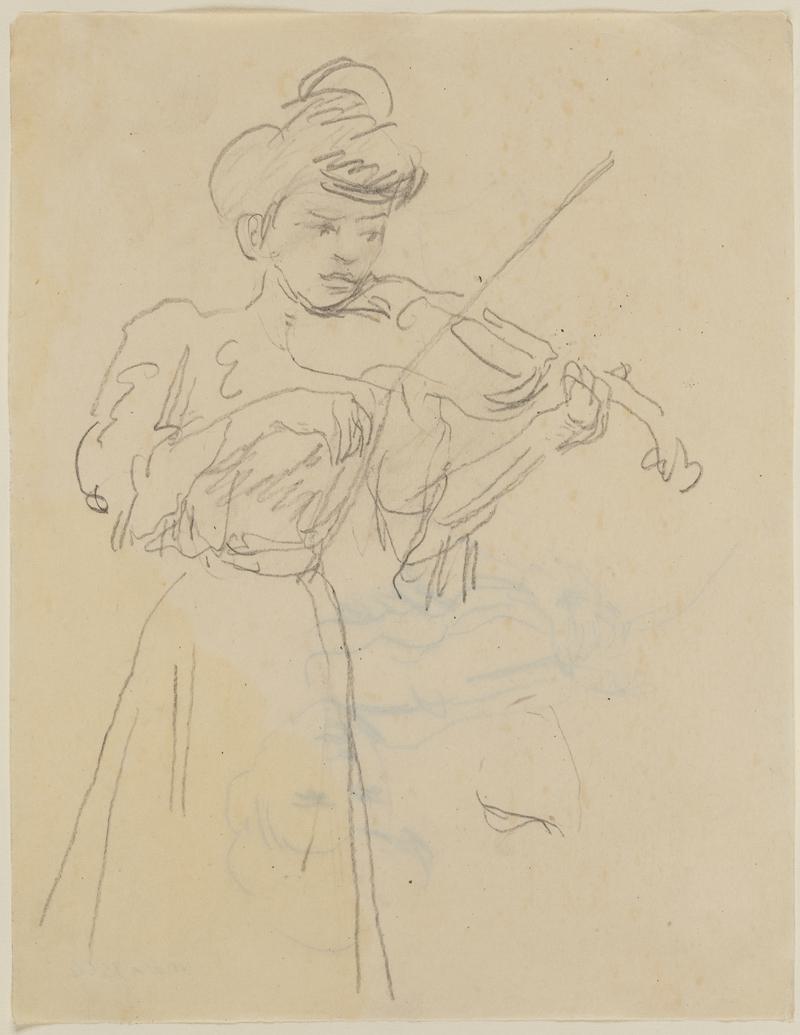 Woman Standing Playing Violin