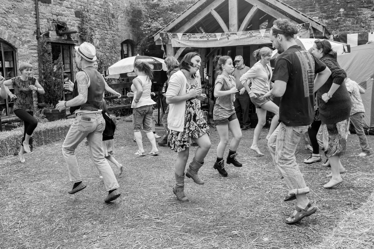 GB. WALES. Tintern. Folk Festival. Dancing to The Rarebits band. 2014.