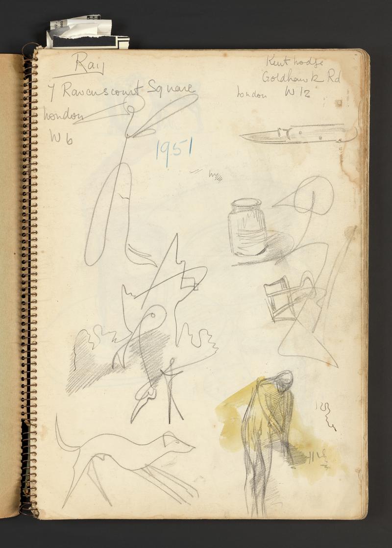 Sketchbook: Skomer including wilflife, horses, dogs and notes; Rookery Farm & Suffolk