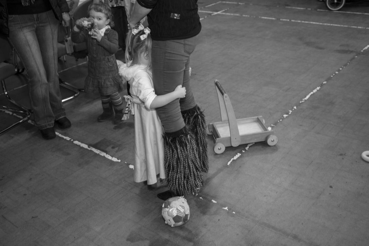 GB. WALES. Tintern. Children&#039;s Christmas party with Father Christmas. 2012.