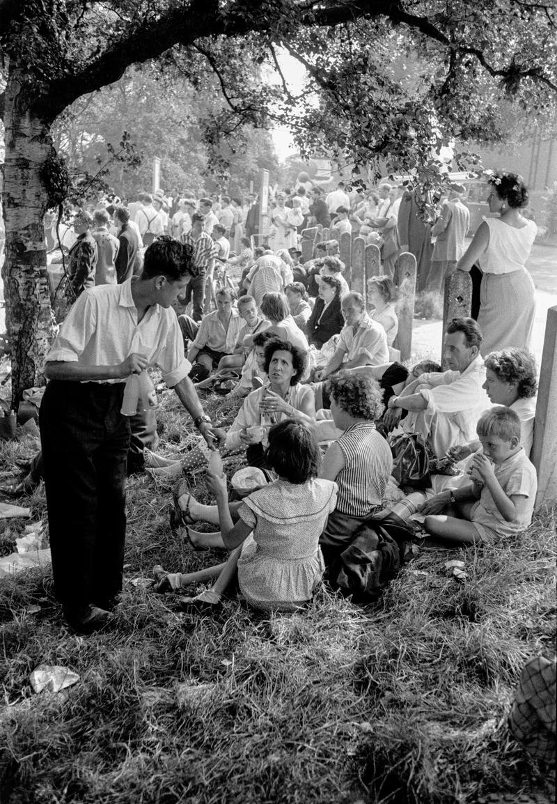 GB. ENGLAND. Hampstead. The annual bank holiday fair on Hampstead Heath in North London. Taken on a Contax 2 camera (first professional camera). 1958.