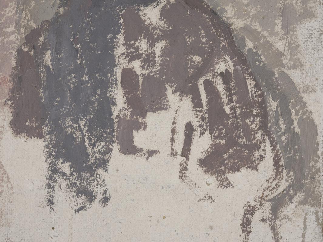 Study for a young woman in a mulberry dress