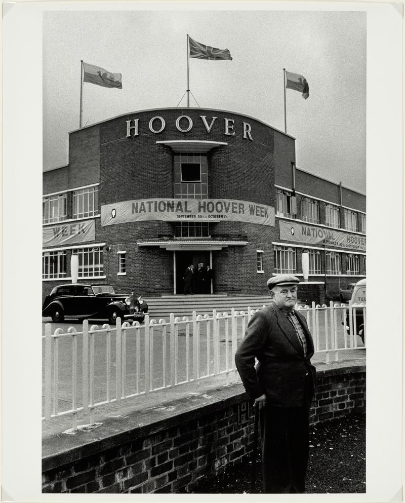 Miner outside Hoover factory, 1961 Merthyr Tydfil