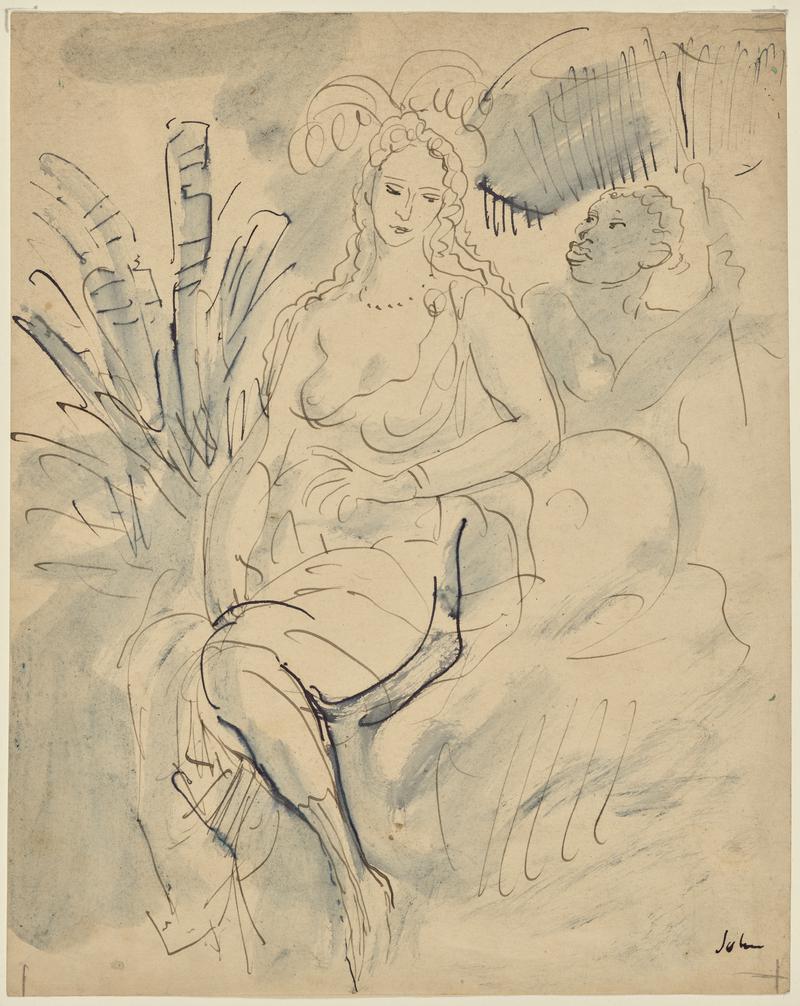 Seated Figure with Plumage Head-Dress