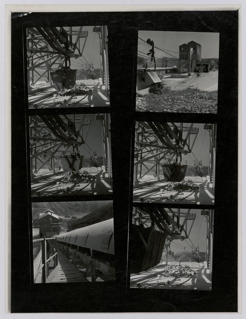 Printed Contact Sheet of Medium Format (60mm x 60mm - 120 Film) Negatives. Photographs of steelworks and South Wales