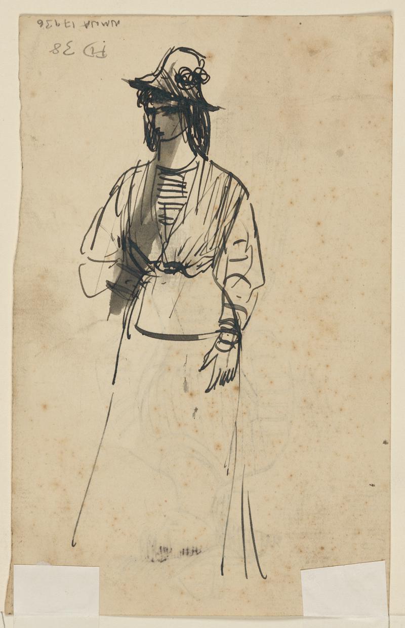 Woman in a Skirt and Hat