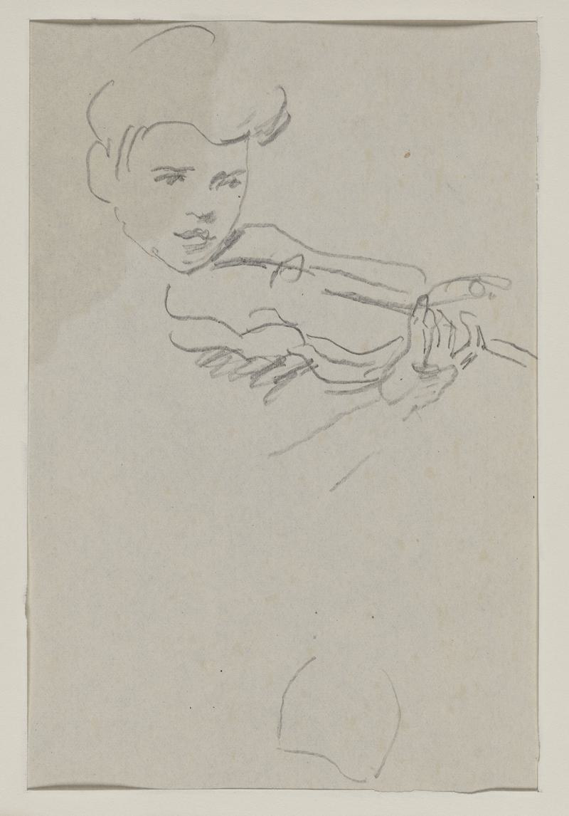 Woman standing playing violin