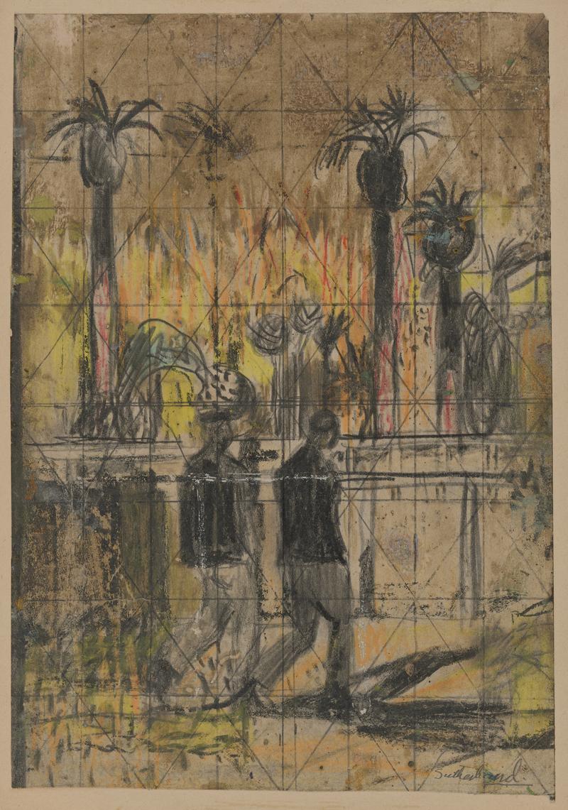 Men walking in a plantation