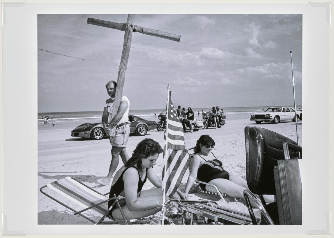 50th anniversary (app. 400.000 bikers in a small town) of the bike week. Biker belong to a religious group named &quot;The Son of God&quot;. Daytona Beach, USA.