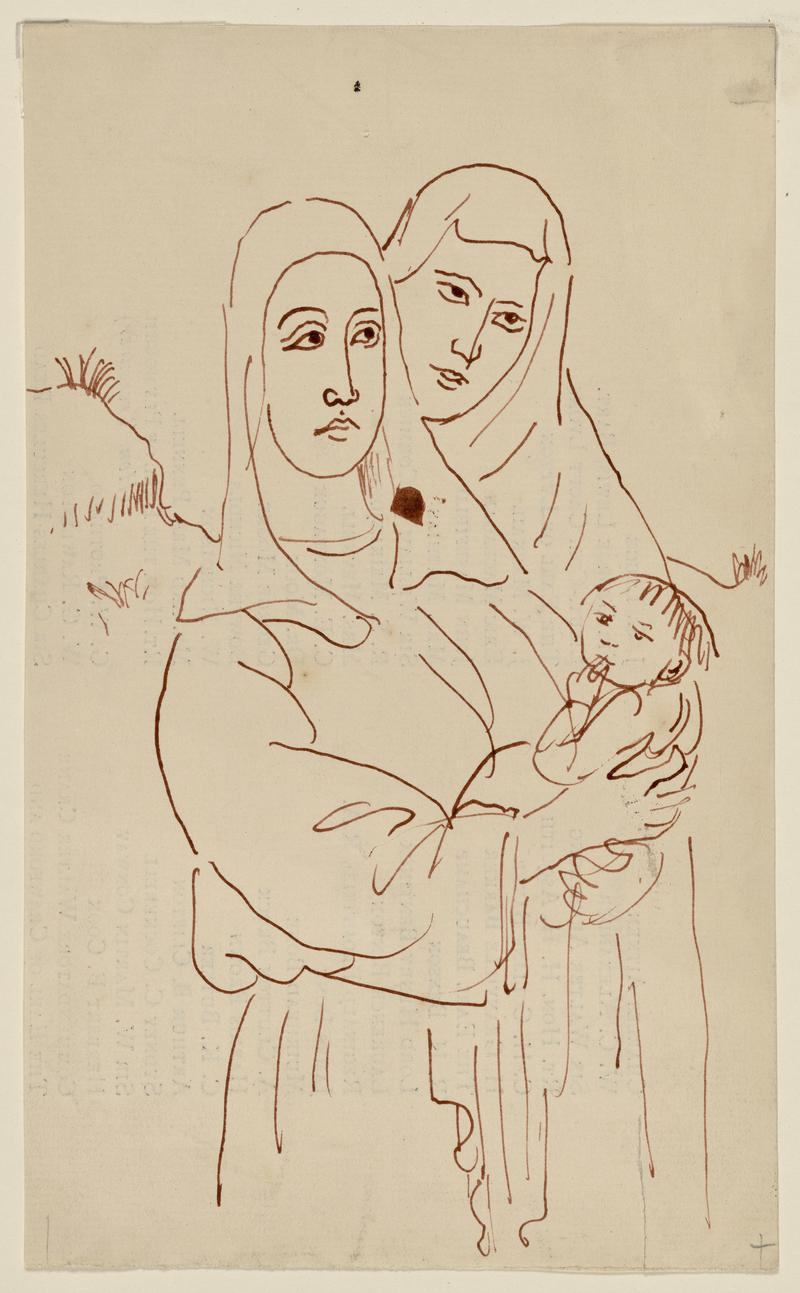 Two Women, One Carrying an Infant