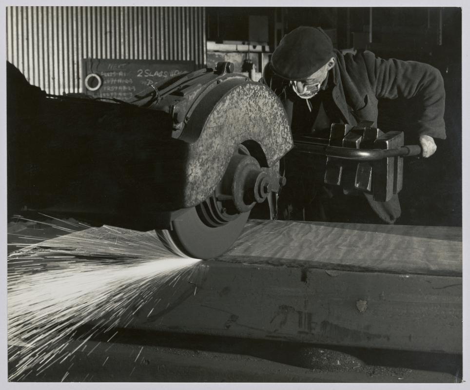 Roughing the steel slab - Photograph of steelworks and South Wales