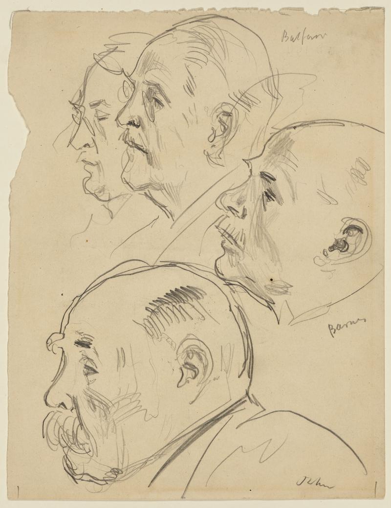 Lloyd George [1863-1945], Arthur James Balfour [1848-1930], Dr Edward Benes [????] and George Clemenceau [1841-1929]