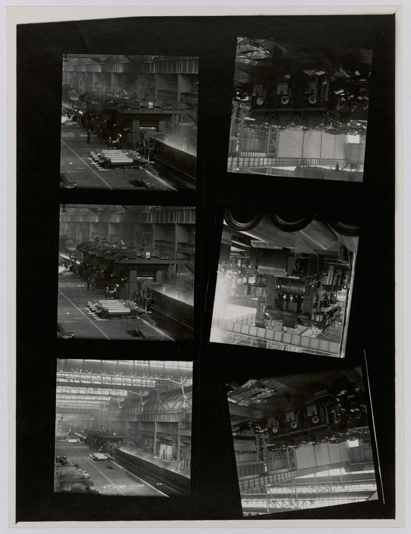 Printed Contact Sheet of Medium Format (60mm x 60mm - 120 Film) Negatives. Photographs of steelworks and South Wales