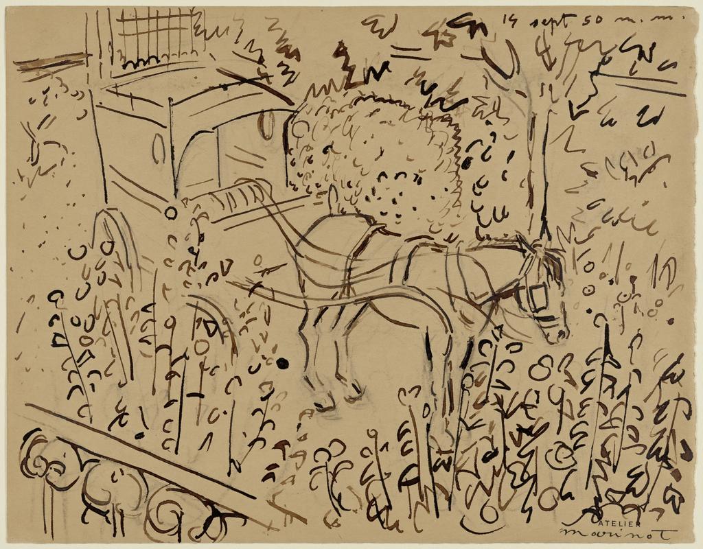 Horse and Cart in the Garden, 1950