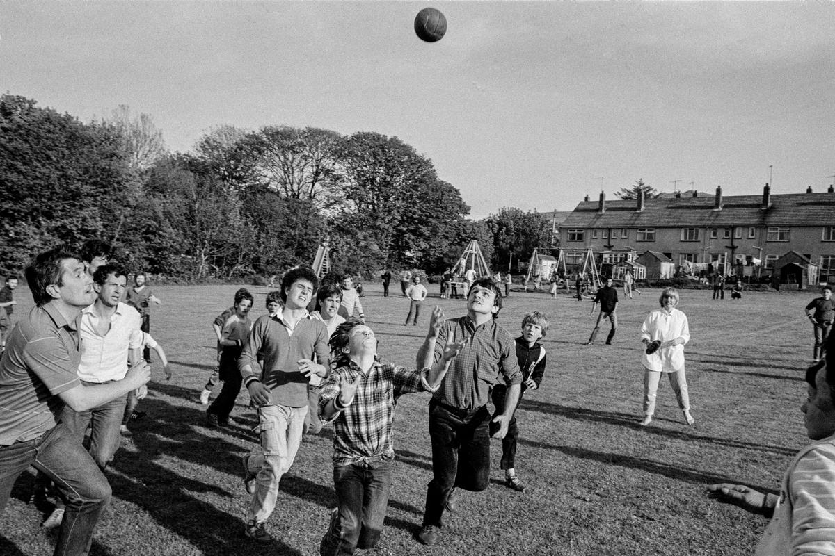 GB. WALES. Newport. Pembrokeshire - Playing Cnapan (the beginning of Rugby football). 1986.