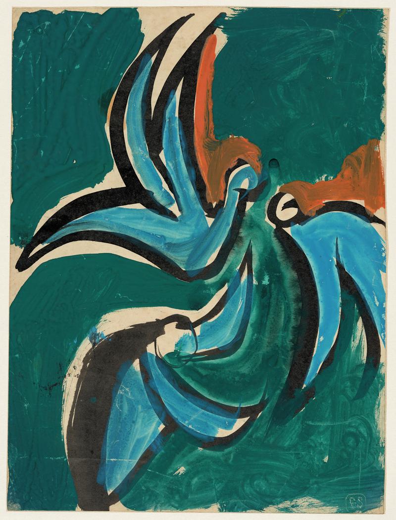Blue on turquoise