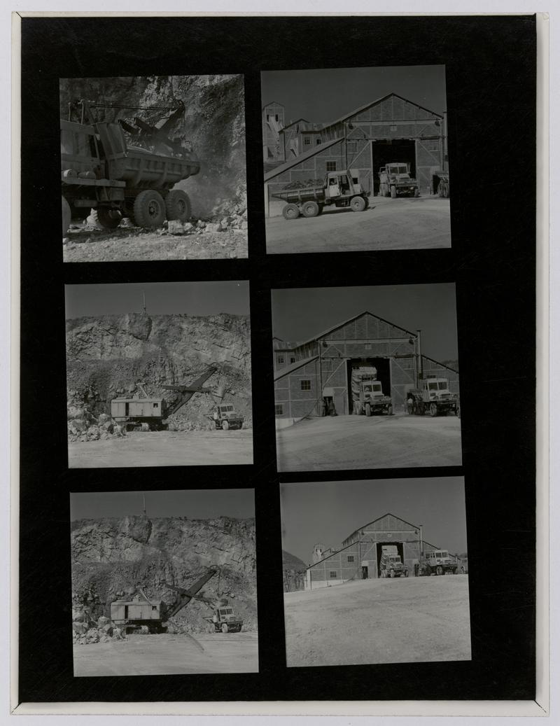 Printed Contact Sheet of Medium Format (60mm x 60mm - 120 Film) Negatives. Photographs of steelworks and South Wales