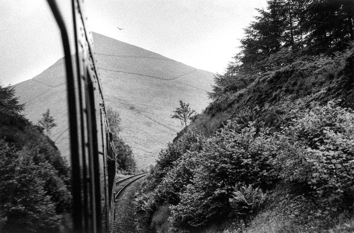 GB. WALES. Cynghordy. From the train window central Wales railway line. 1993