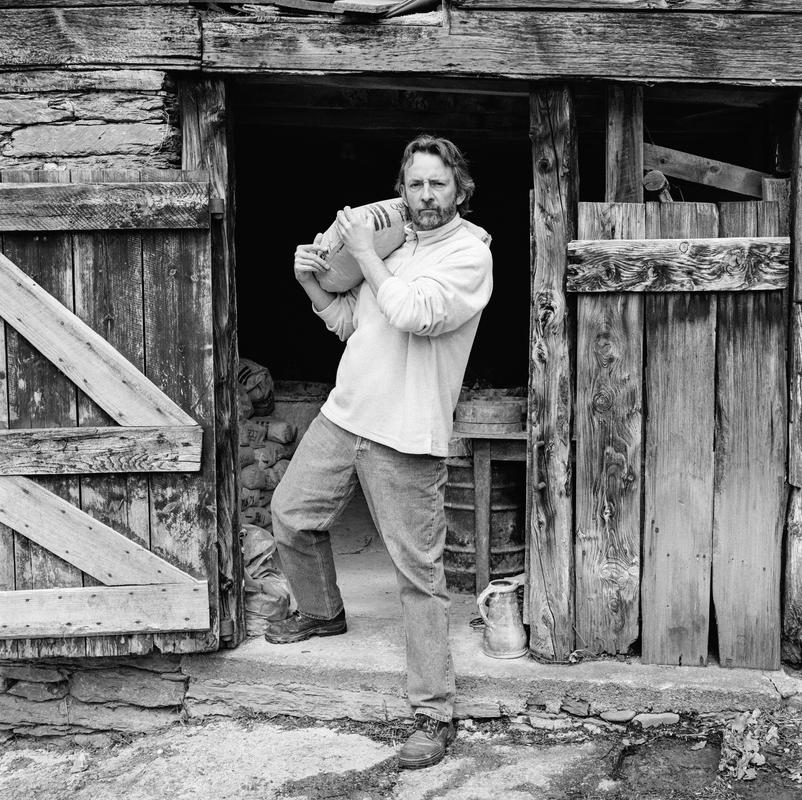 Phil Rogers. Photo shot: Store shed, Lower Cefn Faes, 13th June 2002. Place and date of birth: Newport 1951. Main occupation: Potter. First language: English. Other languages: None. Lived in Wales (except 73-77).