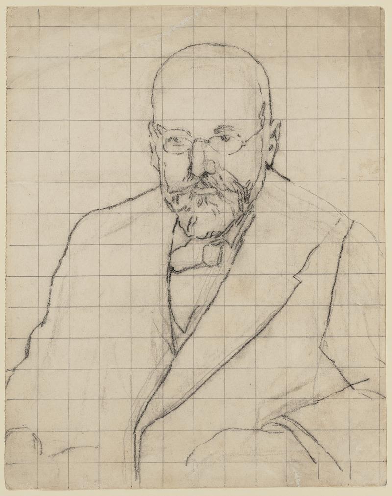 Study of a Bald Bearded Man