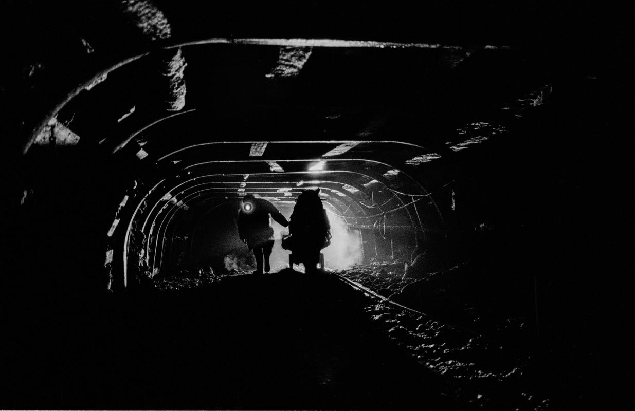 GB. WALES. Neath Valley. Black mountain coal. Miner and Pit pony underground. 1993