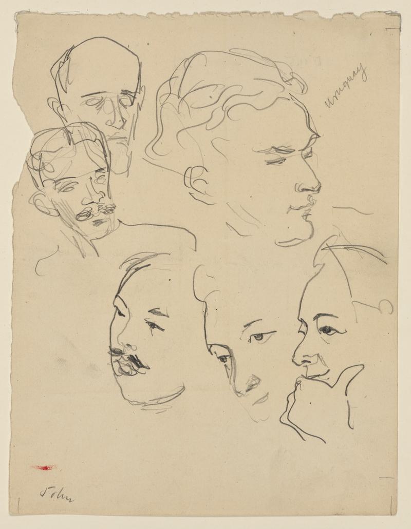 Heads of Six Unidentified Men