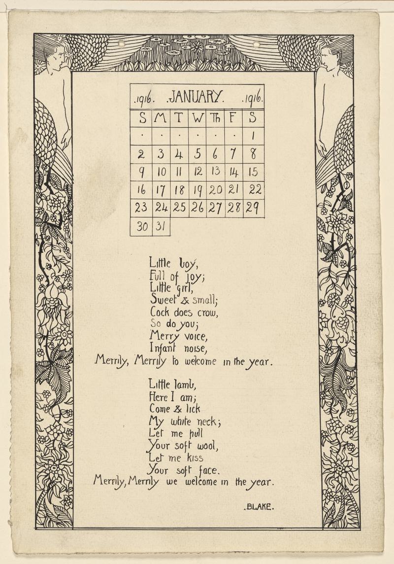 Calendar for January 1916