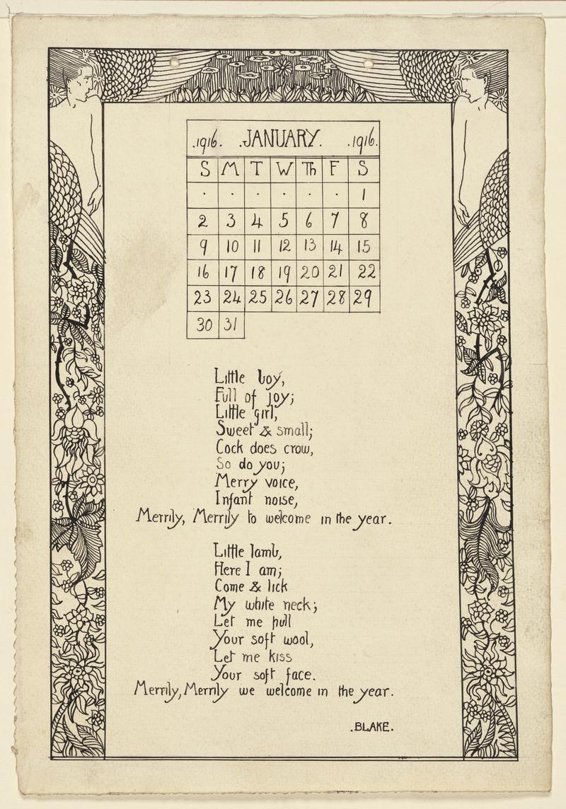 Calendar for January 1916