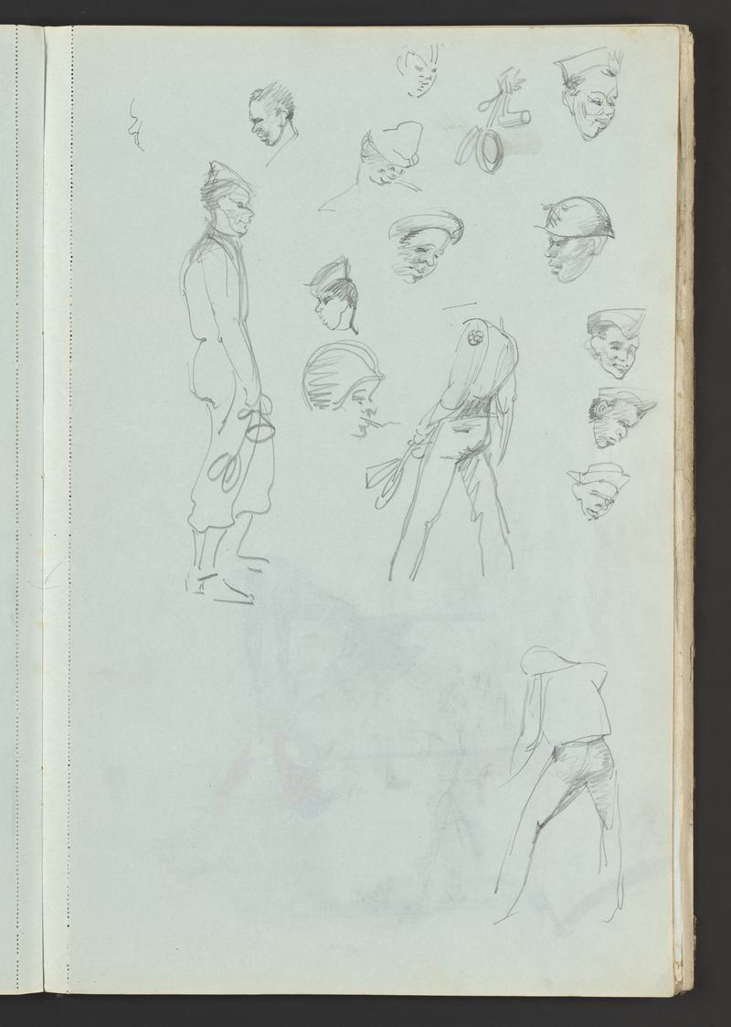 Sketchbook: WAX XD (Flatholm); Nan with Susan, Florence Stoate, Hal & Rookery, cats