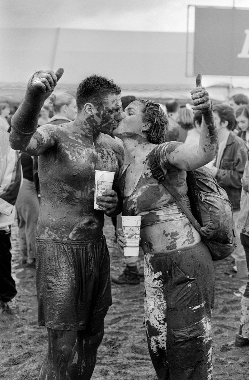 GB. WALES. Margam Park. Pop concert. Fun in the mud. 1999.