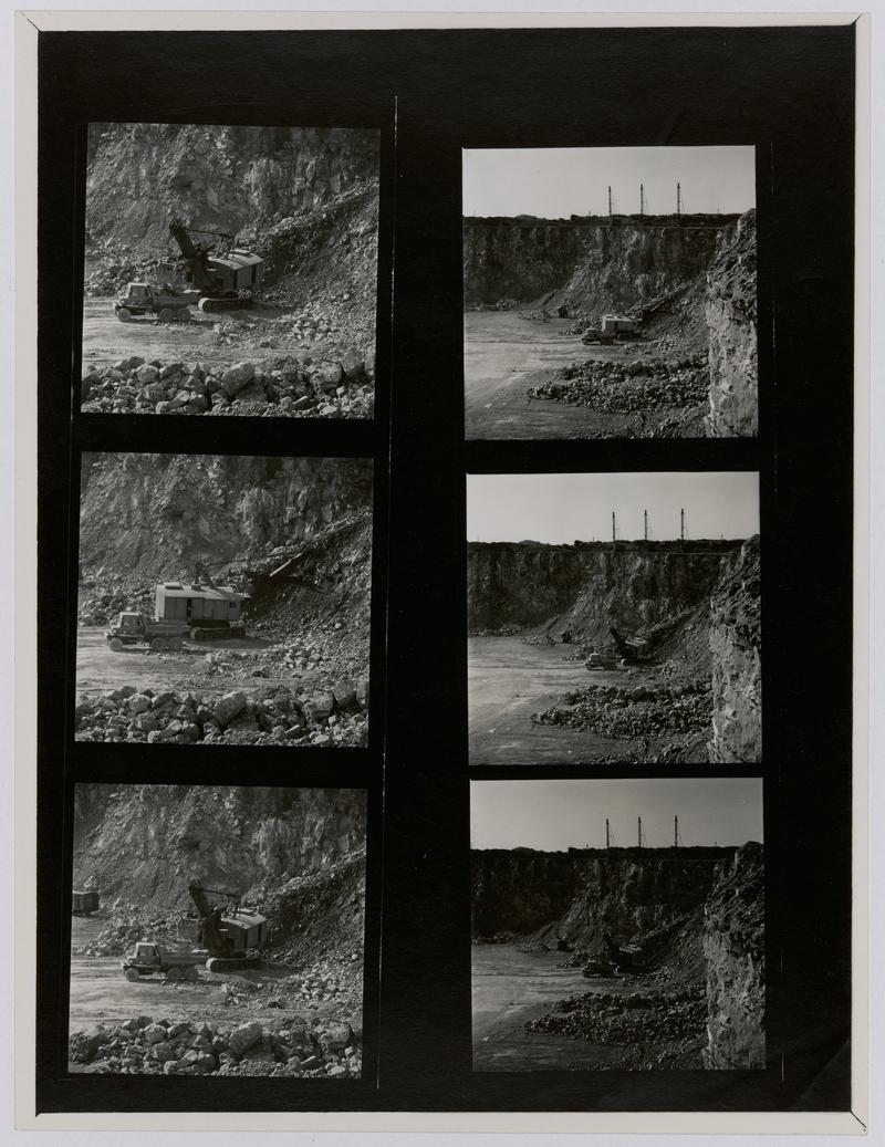 Printed Contact Sheet of Medium Format (60mm x 60mm - 120 Film) Negatives. Photographs of steelworks and South Wales