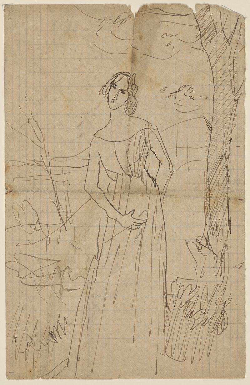 Woman Standing Beside a Tree