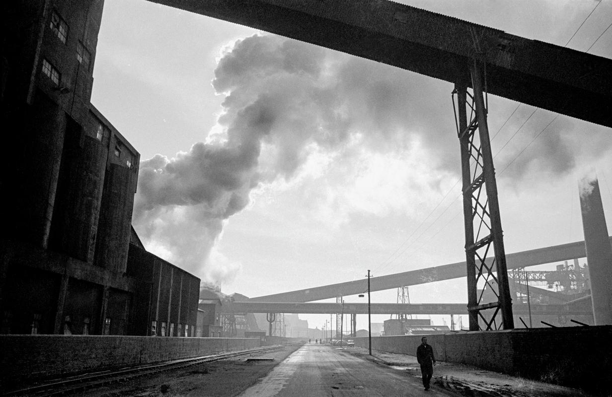 GB. WALES. Cardiff. East Moors was officially opened by Lord Bute on 4 February 1891, with production in the works commencing four years later in 1895. The last day of East Moors steel in Cardiff. 1978.