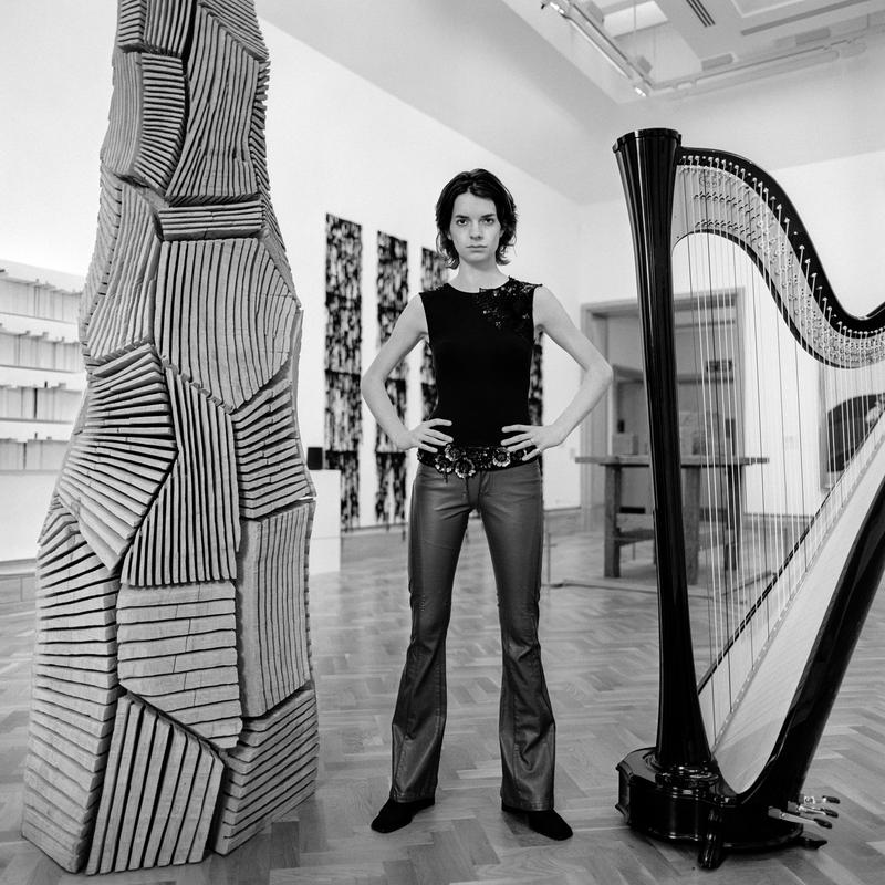 Catrin Finch. Photo shot: National Museum of Wales, Cardiff 21st November 2002. Place and date of birth: Aberystwyth 1980. Main occupation: Harpist. First language: English. Other languages: Welsh. Lived in Wales: Always, apart from music education.