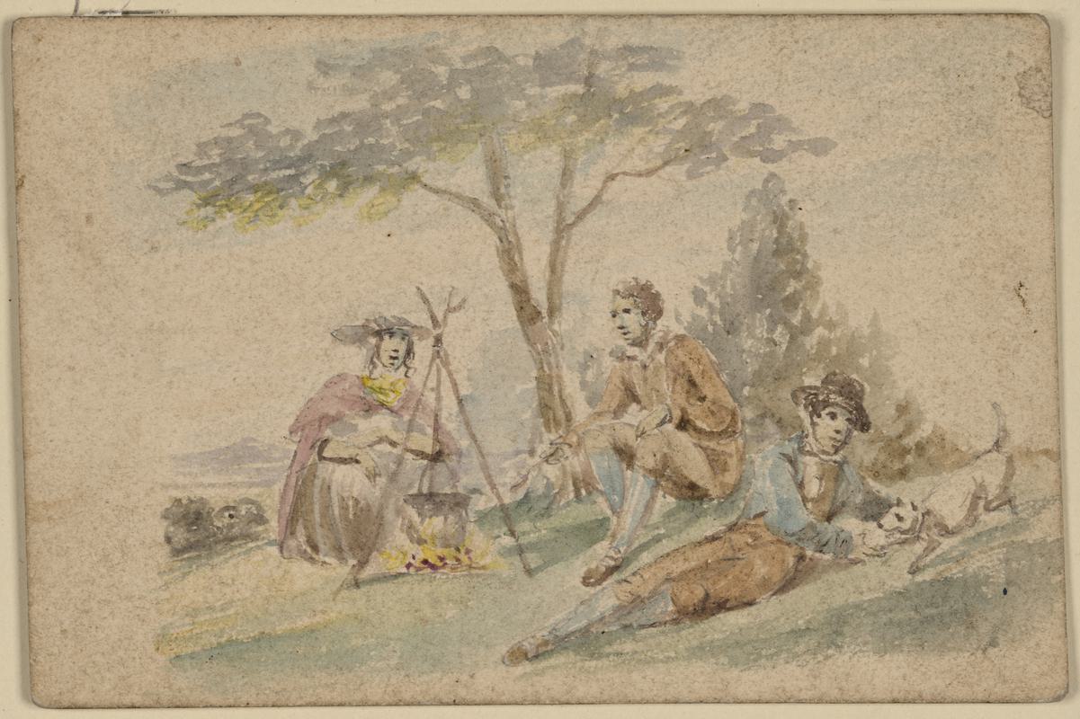 Figures Around a Campfire